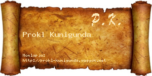 Prokl Kunigunda névjegykártya